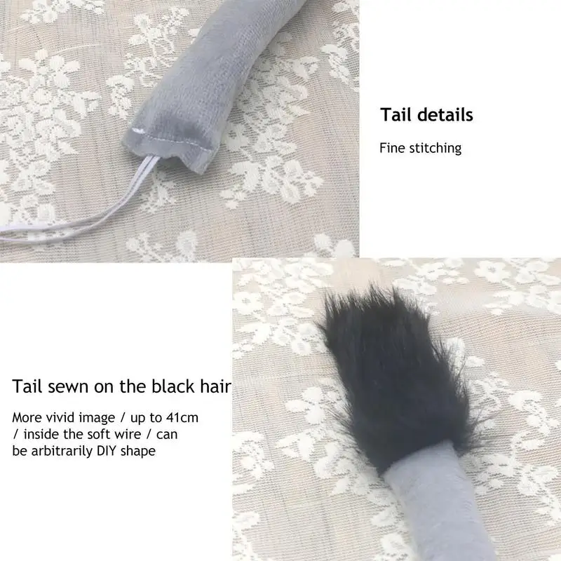 Набор с ушками и хвостом животных Серый Ослик нарядный костюм на Хэллоуин