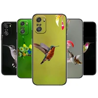 pretty hummingbird phone case for xiaomi redmi 11 lite pro ultra 10 9 8 mix 4 fold 10t black cover silicone back prett