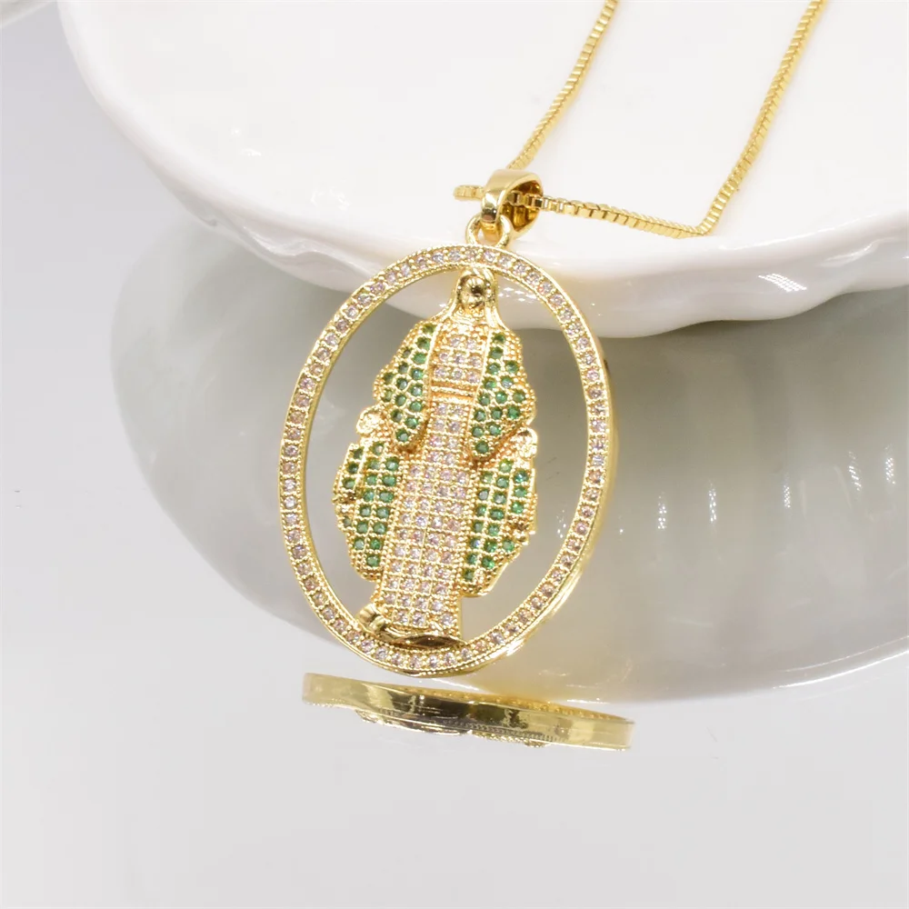 Новинка подвеска из искусственного циркония позолоченная коробка