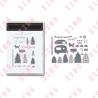 newest christmas tree dog car decoration clear silicone stamps metal cutting dies diy scrapbook paper card craft embossing molds