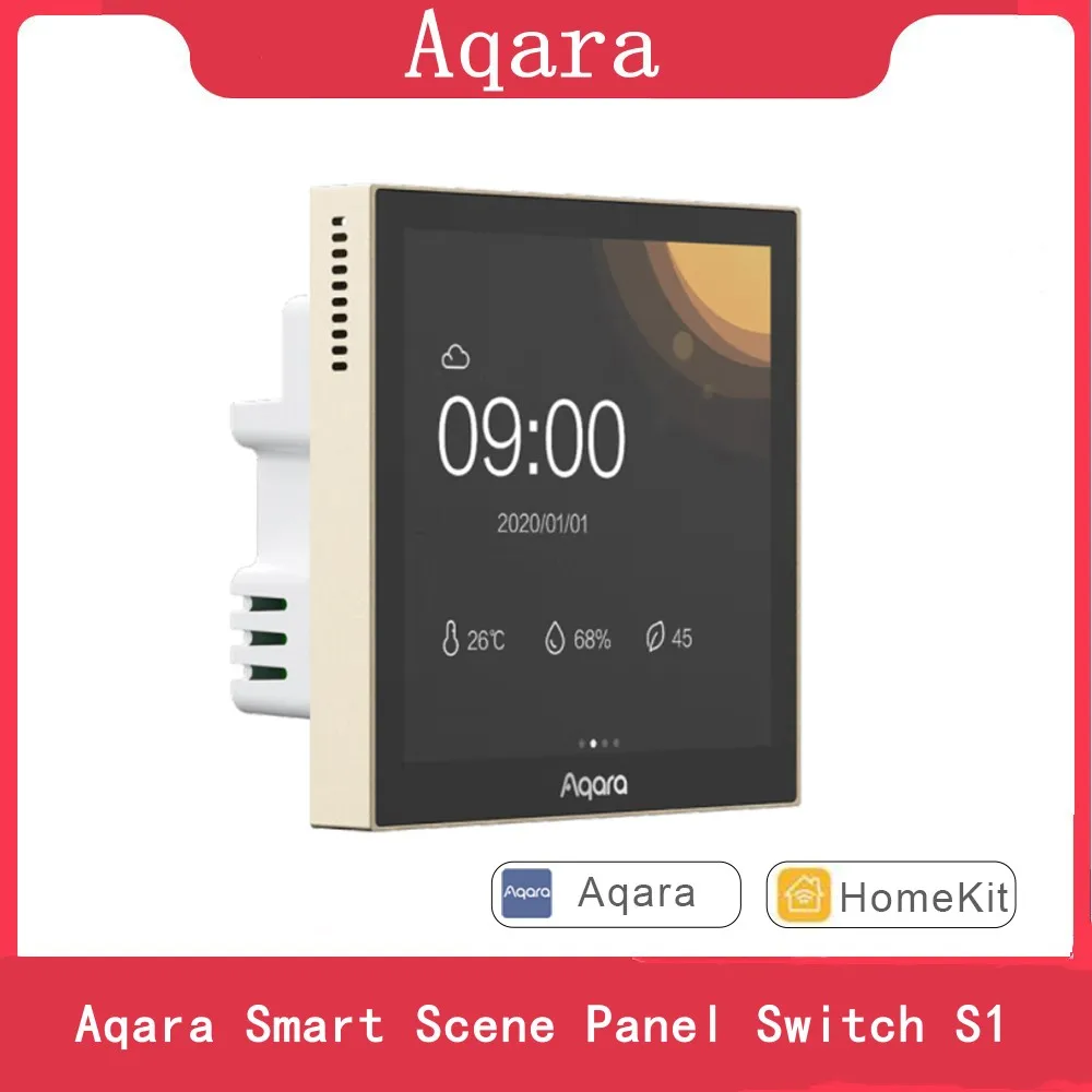 

Aqara Smart Scene Panel Switch S1 Touch Screen HomeKit Voice/Light Control AI Switch Work with Mi Home Mijia App Homekit