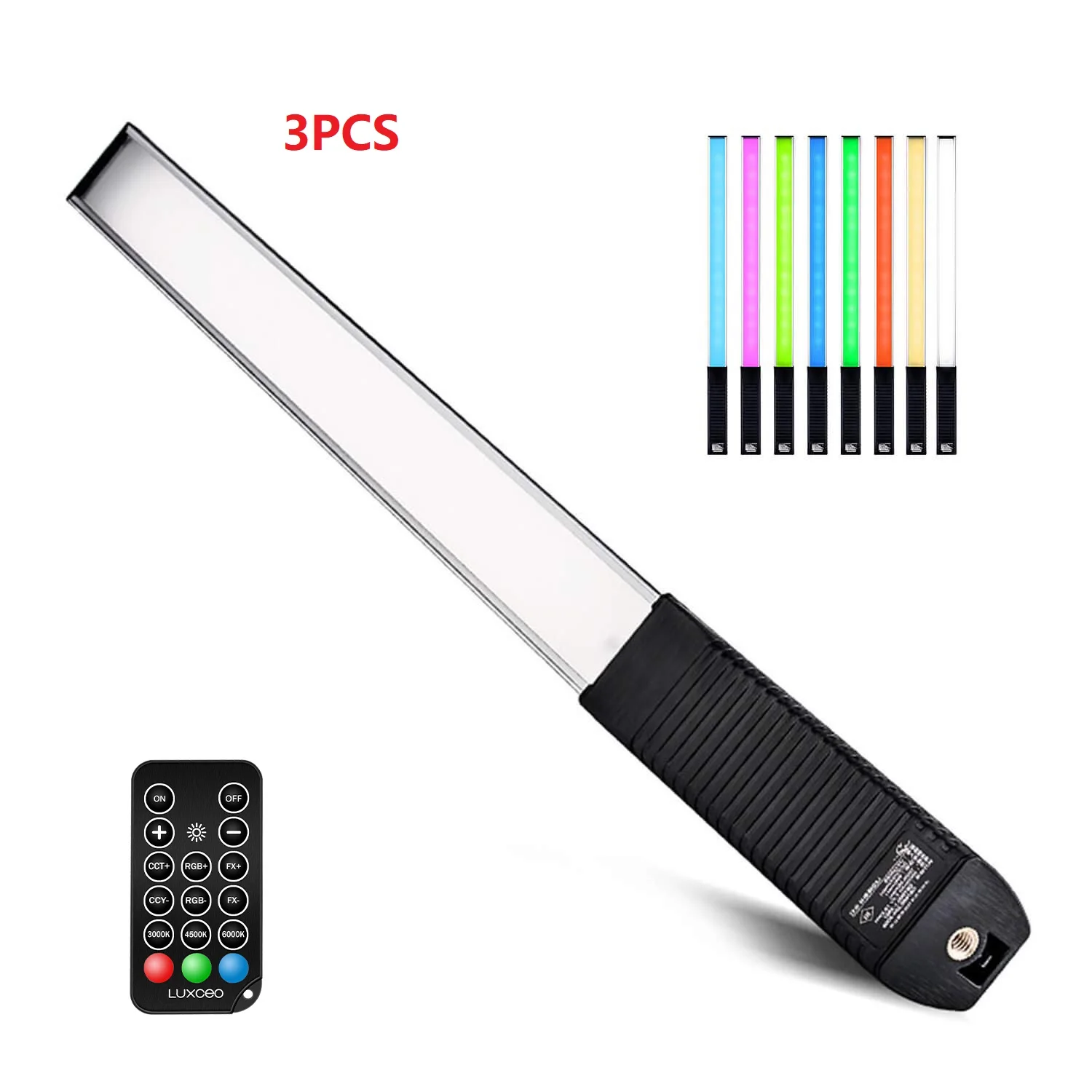 

LUXCEO 3PC Q508A LED RGB Video Light Baton Remote Control 3000K-6000K 36Colors Studio Photo Lighting Bar For Youtube TikTok Vlog