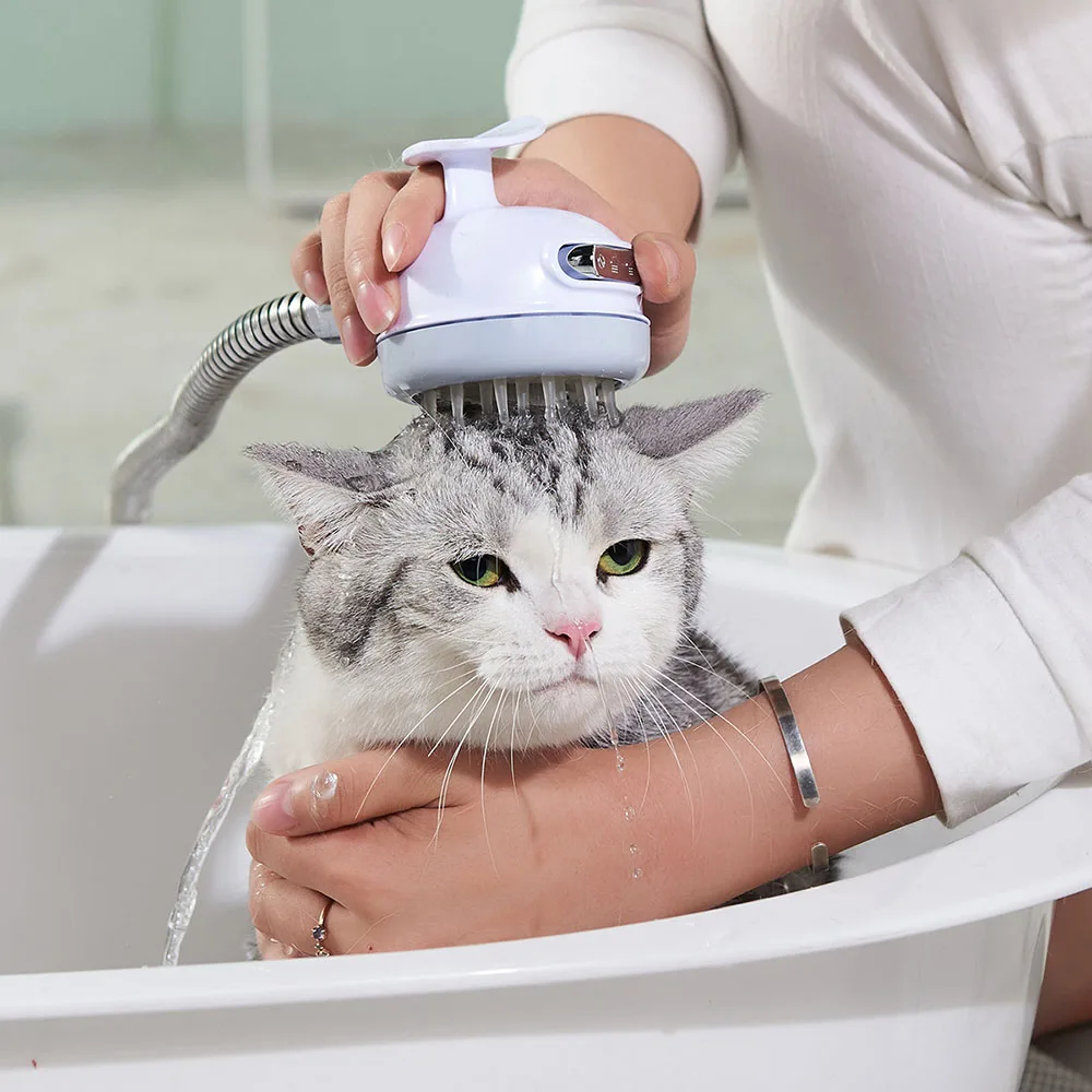 

Pet Bath Handheld Shower Booster Function Cats And Dogs Massage Bubble Bath Pet Shower Head Soft Silicone Dog Accessories