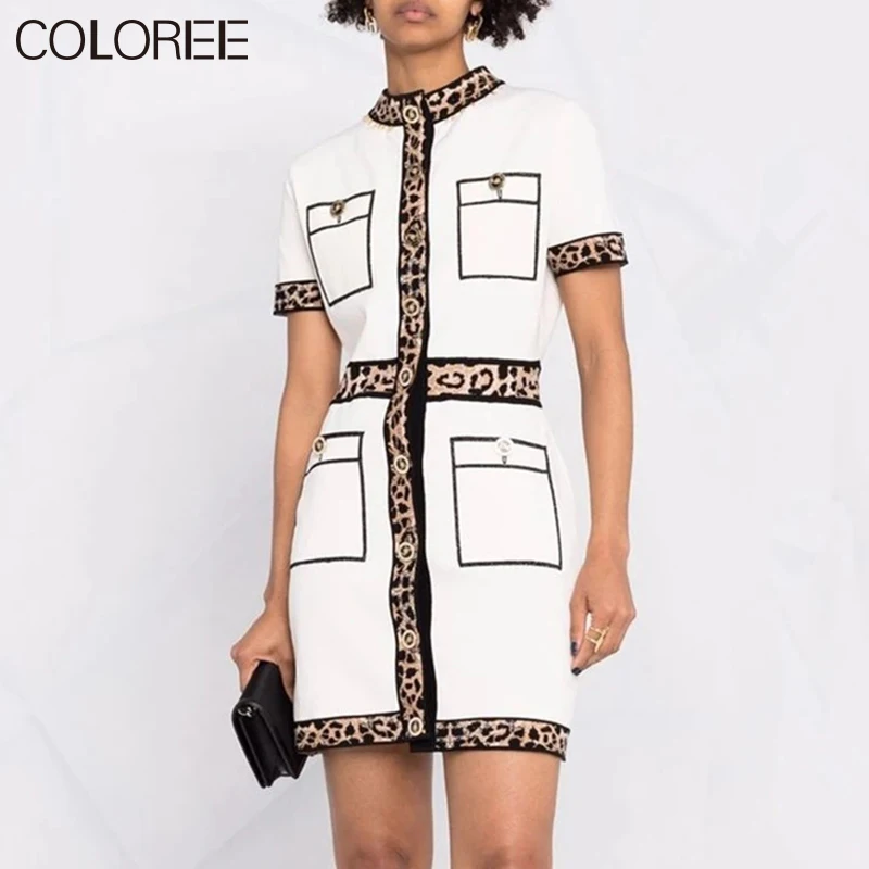 

Женское трикотажное платье-свитер, винтажное ТРАПЕЦИЕВИДНОЕ ПЛАТЬЕ до колена с коротким рукавом, летняя одежда в Корейском стиле, 2023