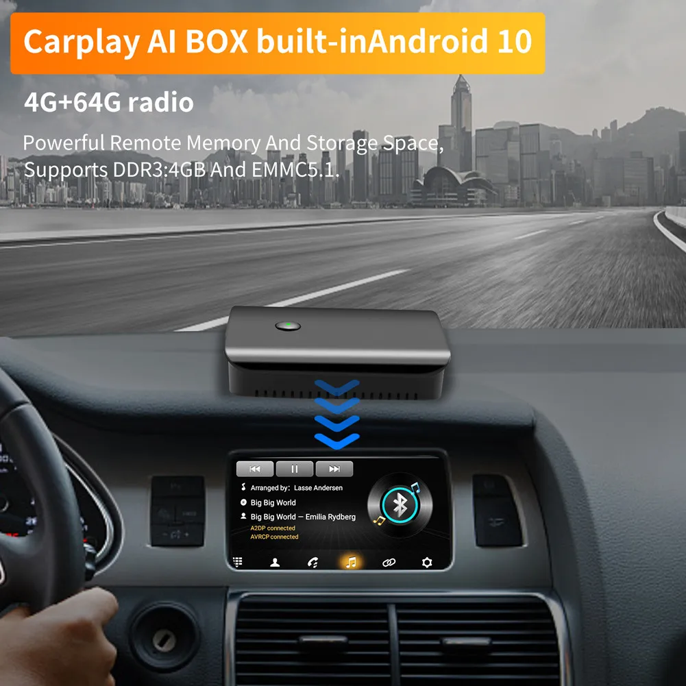 

CarPlay Ai Box Mini Androd Box 4G+64G 8 Core Bluetooth Wired To Wireless CarPlay High Quality Car Accessories
