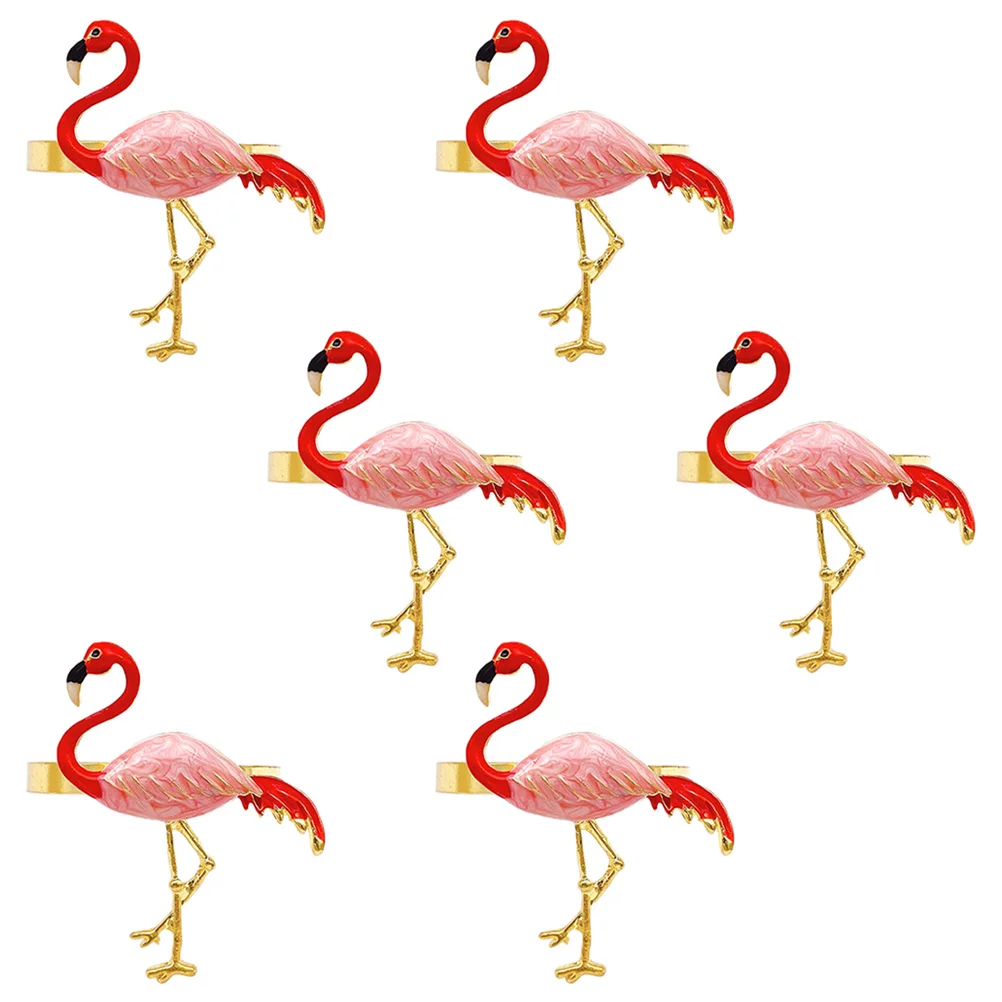 

Wedding Table Flamingo Ornaments Metal Napkin Buckle Decors Clasps Home Supplies