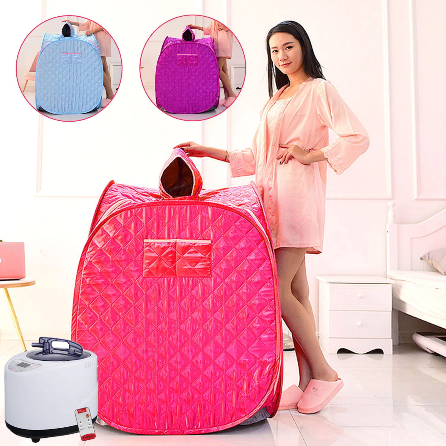 

Portable Folding Steam Sauna SPA Room Tent Without Steamer for One Person or Two People Weight Loss Full Body Slimming Free Ship