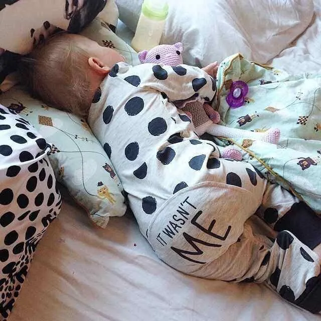 2021 Hot selling Fashion Baby Boy Girl Clothes Newborn Toddler Long-sleeved Dot jumpsuit Infant Clothing set Outfits | Детская одежда и