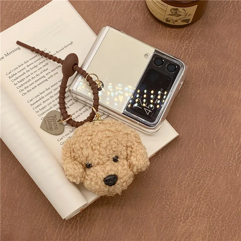 Роскошный Ультратонкий чехол с 3D рисунком собаки кольцом для Samsung Galaxy Z Flip 3