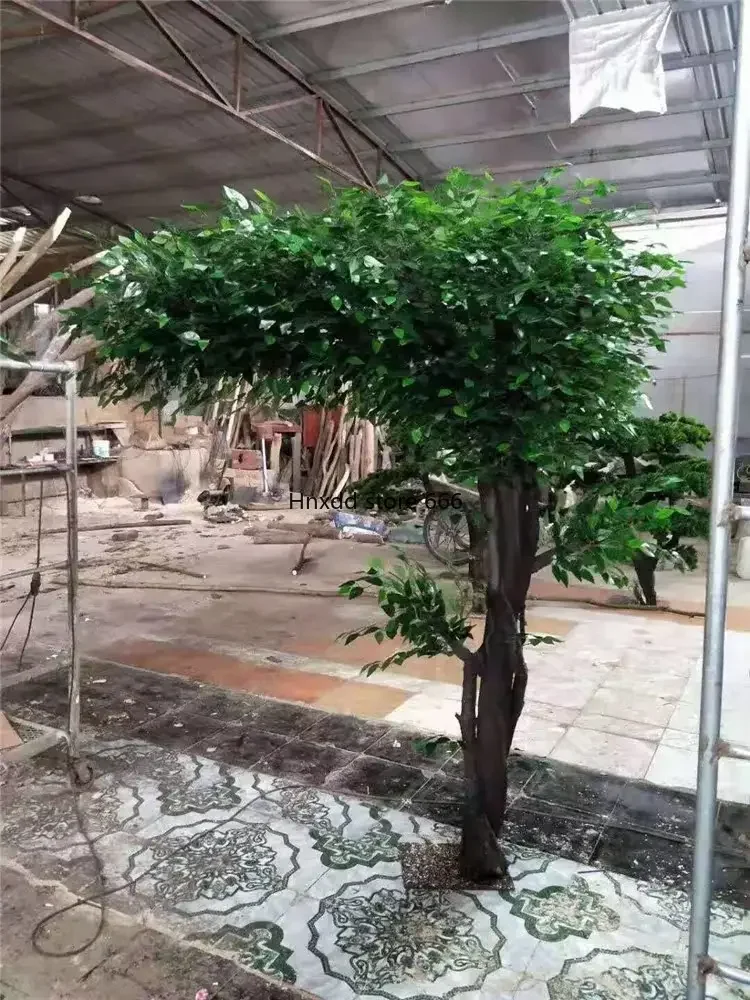 Simulation Banyan Tree Big Trees Fake Large Green Plants Wish Happiness Pachira Macrocarpa