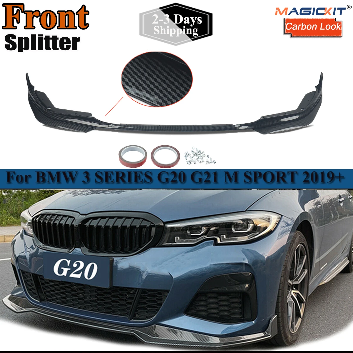 

Car Front Bumper Lip Spoiler Splitter Diffuser Detachable Cover Guard For BMW 3 Series G20 G28 2019-2020 Auto Body Kit
