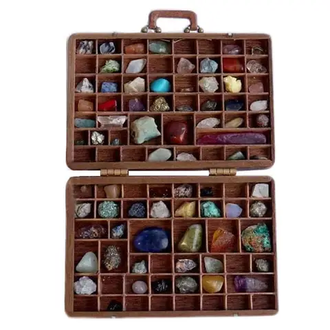 Детская коробка для коллекционирования скал и минералов, набор для коллекционирования скал, драгоценные камни и кристаллы, подлинные ископаемые и минералы
