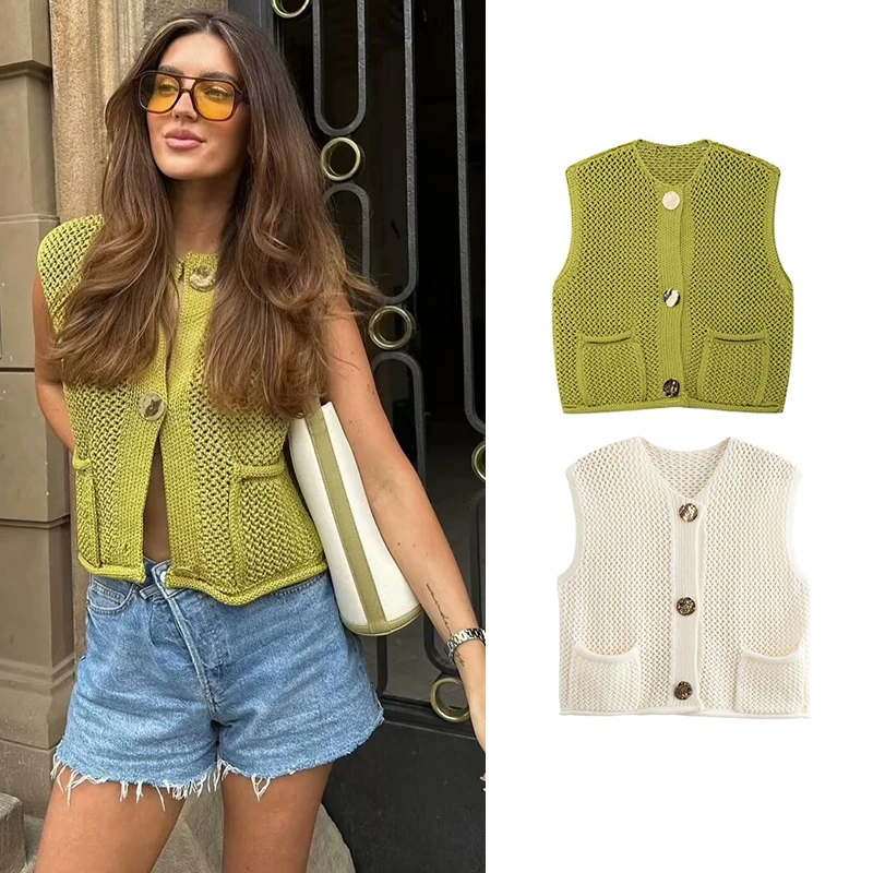 Женский трикотажный жилет