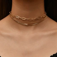 bohemian street shooting heavy necklace for women metal clavicle chain vintage statement jewelry