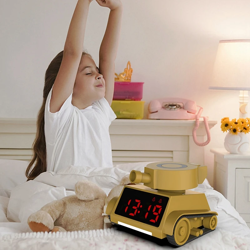 Будильники для детей будильник-танк умный прикроватный ночник двойной будильник