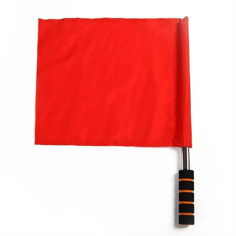 

High-visibility Soccer Referee Flag Lightweight Eye-catching Competition Signal Flag Sponge Handle 5 Colors Linesman Flags