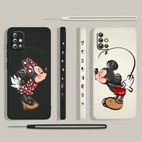 minnie mickey mouse love for samsung galaxy a73 a53 a33 a52 a32 a22 a71 a51 a21s a03s a50 4g 5g liquid left rope phone case capa