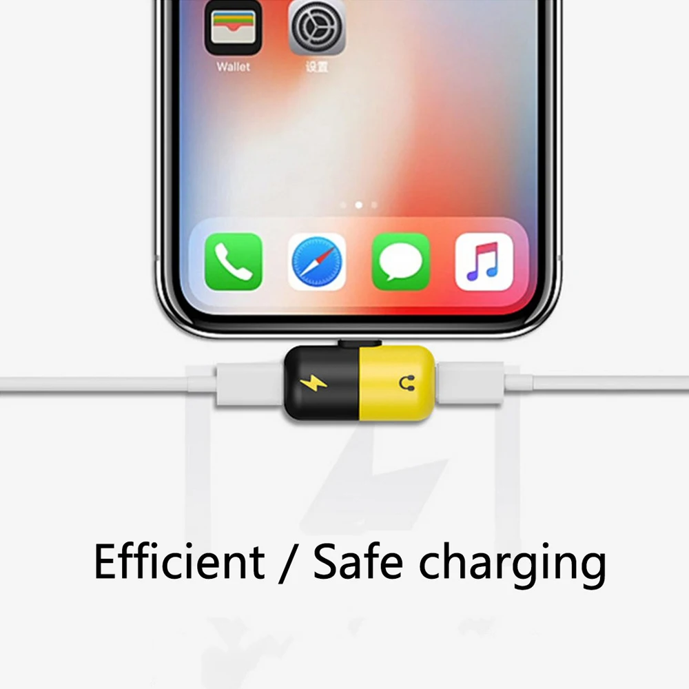 2 в 1 разветвитель аудио адаптер зарядный разъем для iPhone X XR XS 12 11 Pro Max 7 8 Plus Музыка