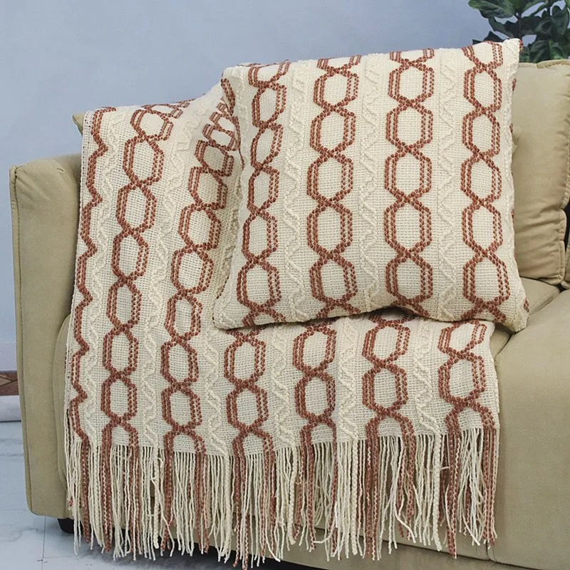 

Knitted Blanket Nordic Boemia Needle Blanket Office Lunch Remote Sofa Cover Bed throw blanket for sofa wholesale