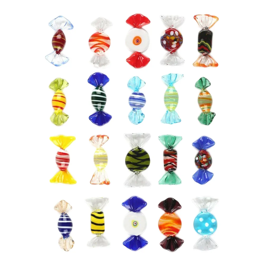 

20 шт., Декоративные разноцветные стеклянные конфеты