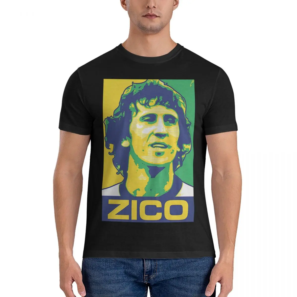 Zico - BRAZIL Мужские футболки Flamengos Хипстерская футболка с коротким рукавом и круглым