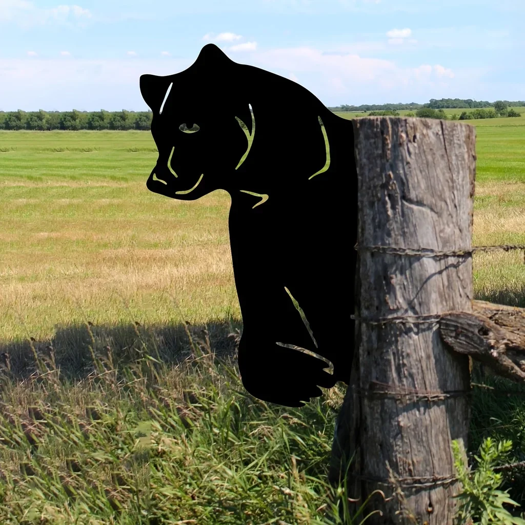 CIFBUY Металлический Силуэт Медведя Настенное Искусство Железное Украшение Для