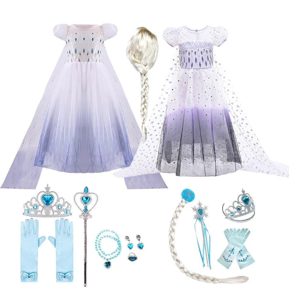 

Kids Elsa Dress Up Kids Summer Dance 3 4 5 6 7 8 9 10 Years Old Costume Little Girl Princess Cosplay Tulle Cape Party Vestidos