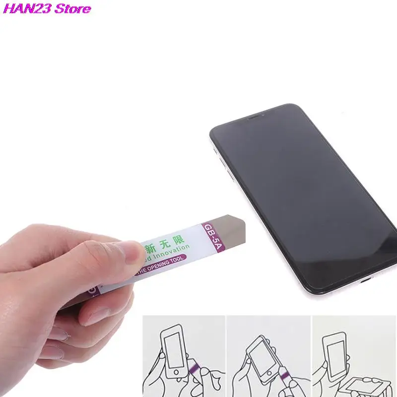 

New 2/5Pcs Open Repair Tool Kit For Mobile Phone Electronic Broken Screen Glue Removal Metal Flat Spudger Soft Blade Pry Bar