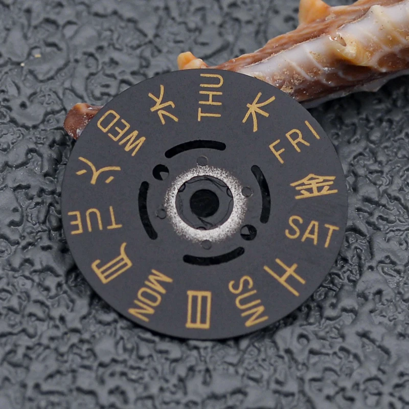 Japan NH35 NH36 Movement Crown at 3.0H/3.8H Gold Kanji Dial Wheel Date Week Wheel New Balance Watch Movement Repair Dial