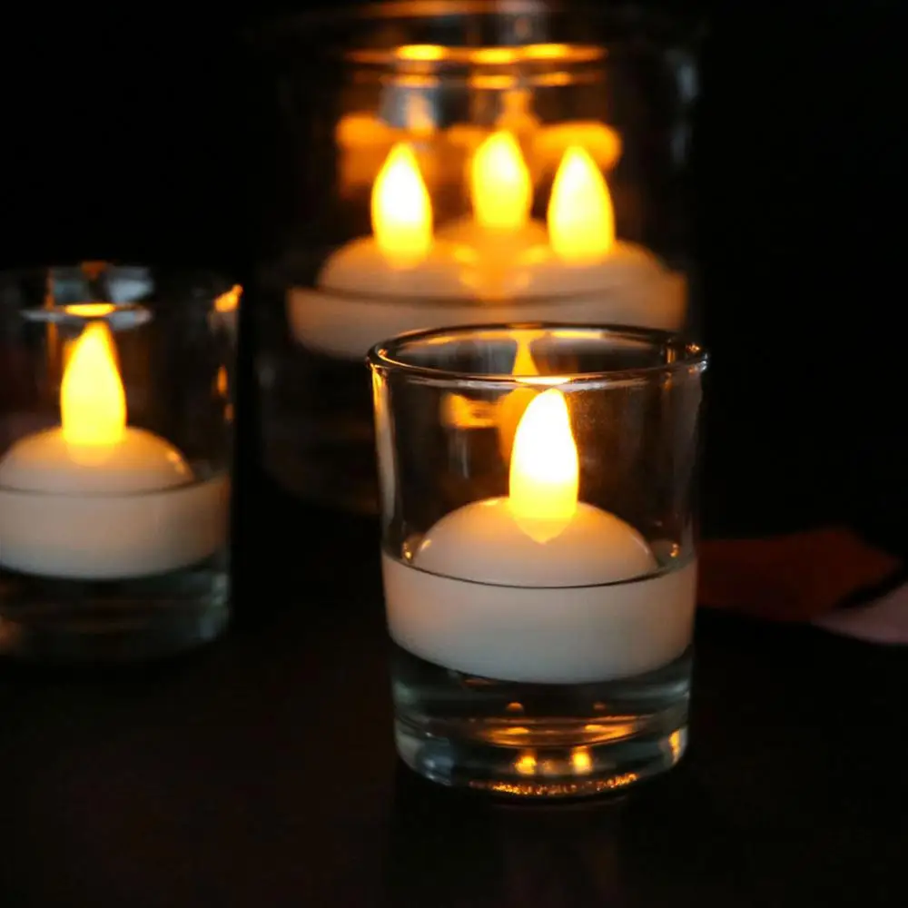 

Портативные беспламенные светодиодные свечи, 1 шт., плавающие чайные Светильники для бассейна, водонепроницаемые светодиодные Чайные светильники, аксессуары для ванной комнаты, домашний декор