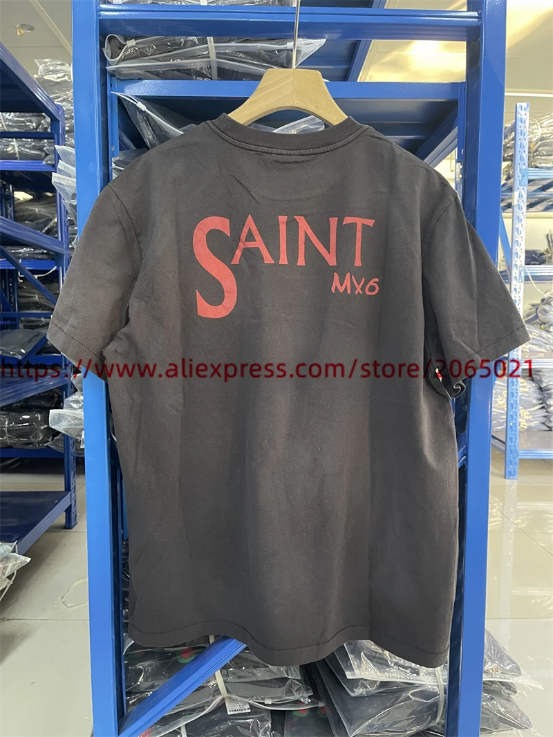 25ss Washed Saint футболка для мужчин и женщин лучшее качество повседневные летние