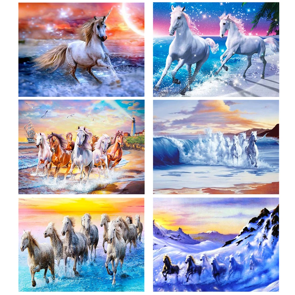 

Galloping Steed DIY 5D Diamond Painting Full Drill Square Round Embroidery Mosaic Art Picture Of Rhinestones Home Decor Gifts
