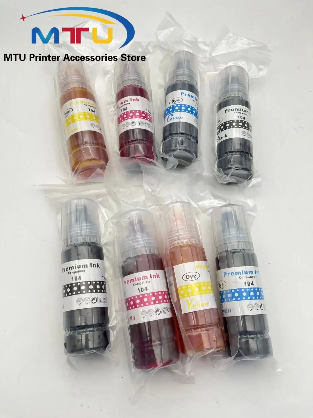 Запасные чернила 104 для Epson ET-1810 ET-2710 ET-2720 ET-2810 ET-2820 ET-2830 ET-2840 70ml/Bottle
