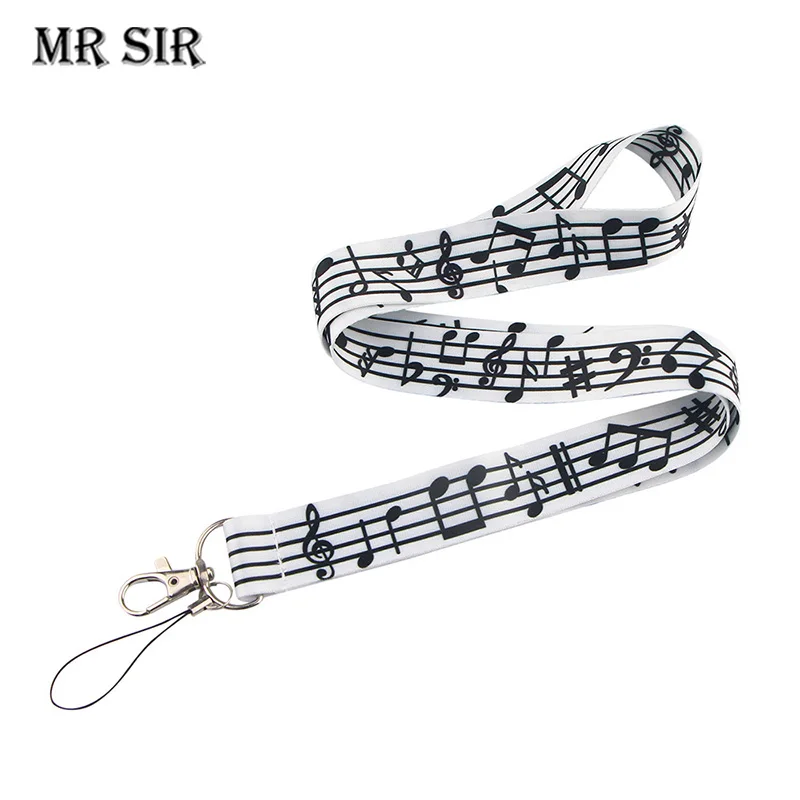 

Musical Notes Lanyards Keychain Badge Key ID Mobile Phone Rope Music Lover Teacher Student Musician Neck Straps Accessories Gift