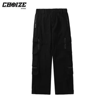 fashion black men jeans retro washed loose wide leg pants straight cargo trousers baggy multiple pockets jeans denim 2022