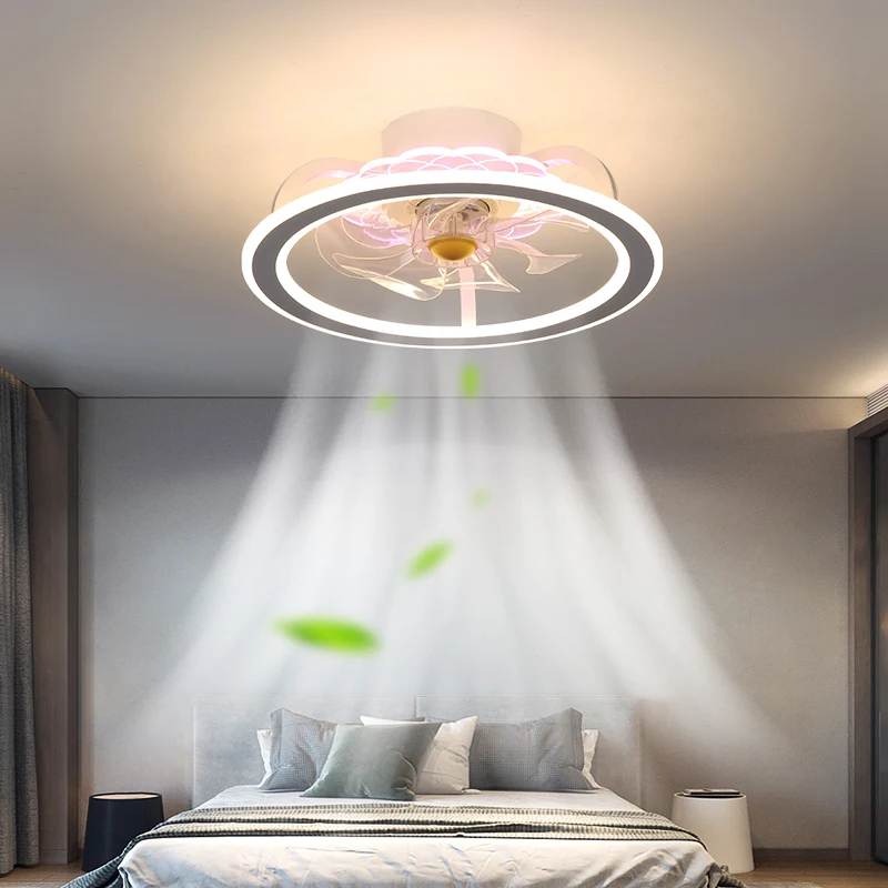 

Nordic luminous LED lamp with ceiling fan leafless bedroom ceiling fan remote control ceiling fan with lamp luminous LED lamp
