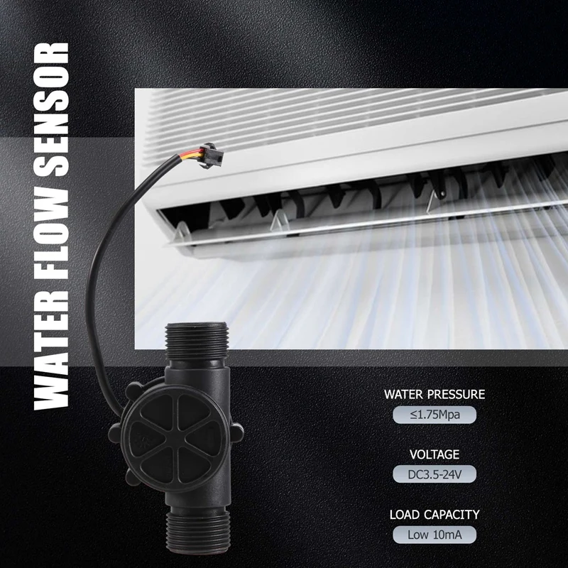 Датчик расхода воды DN25 DC3.5-24V 1 дюйм расходомер для зала 2-100 л/мин тепловой насос