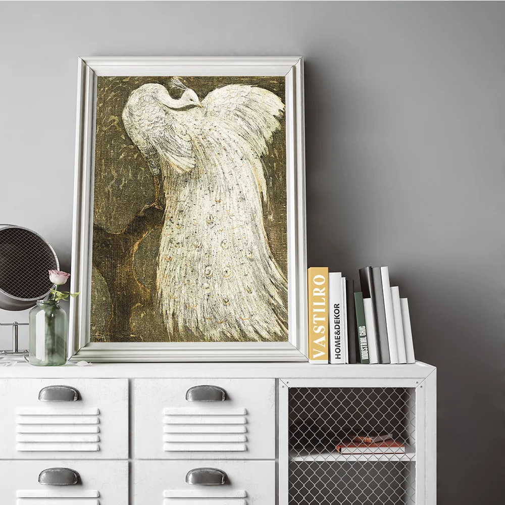 Винтажный постер &quotБелый альбинос павлин&quot Bao Pavilion