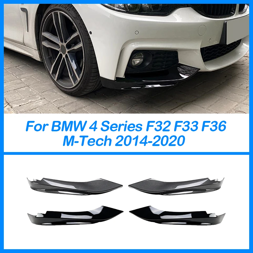 

For BMW4 Series F32 F33 F36 M-Tech 2014-20 Black ABS Carbon Grain Bumper Front Corner Car Sticker Modification Replacement Parts