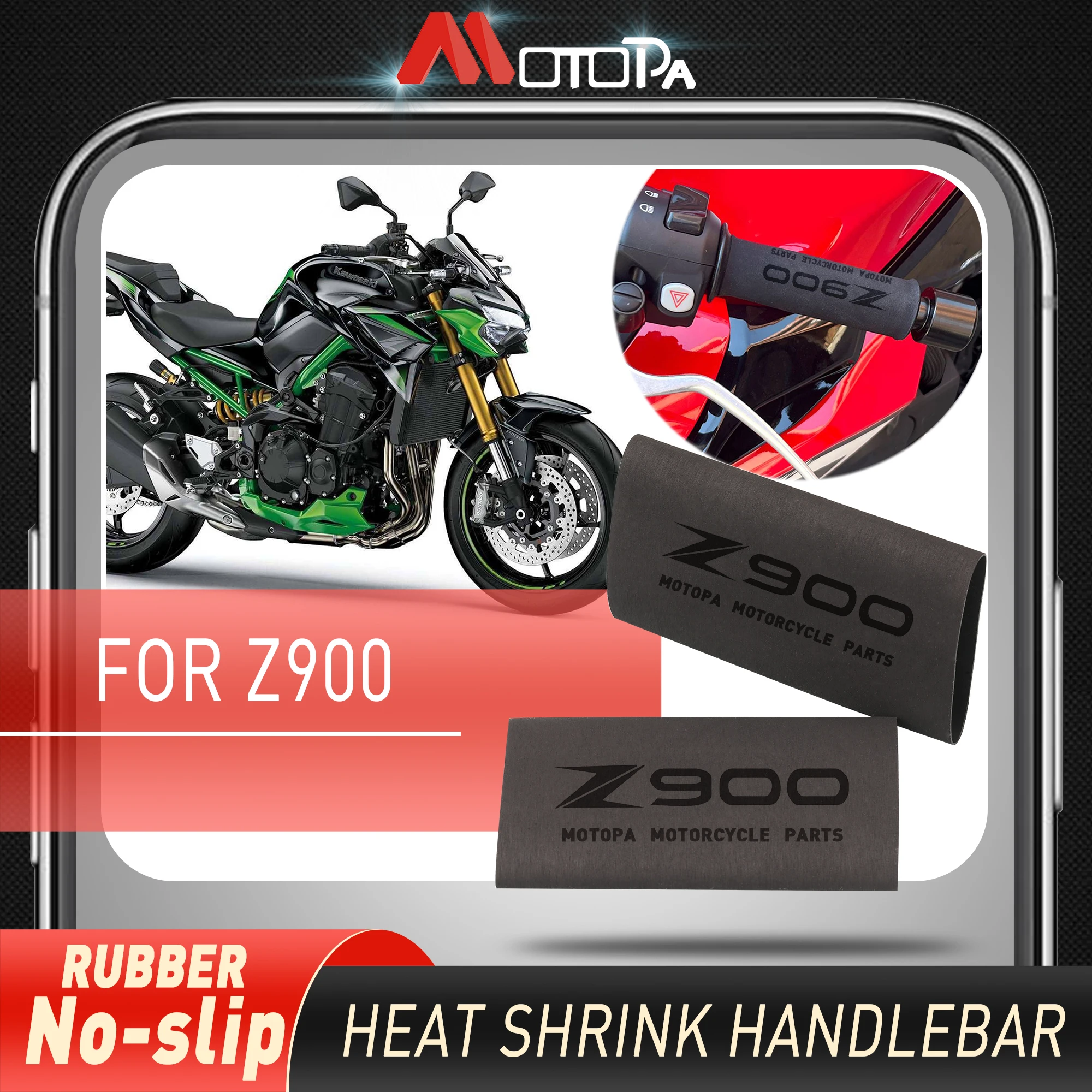 

Мотоциклетные аксессуары MOTOPA для Kawasaki Z1000, Z1000SX, Z900, Z800, Z750, Z400, Нескользящие термоусадочные ручки с логотипом