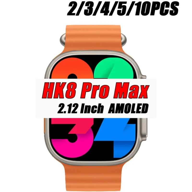

HK8 Pro Max Ultra Smart Watch AMOLED Women Men IWO Series 8 Ultra Watches 2023 Bluetooth Call 49mm Wholesale 2/3/4/5/10PCS