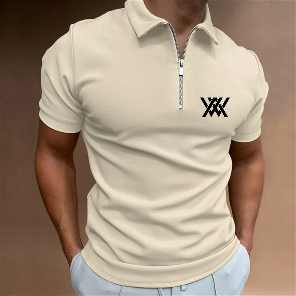 Summer Brand Golf Clothing 2023 Men's Golf Top Men's Blazer Style Men's Slim Short Sleeve T-shirt Men's Golf Shirt