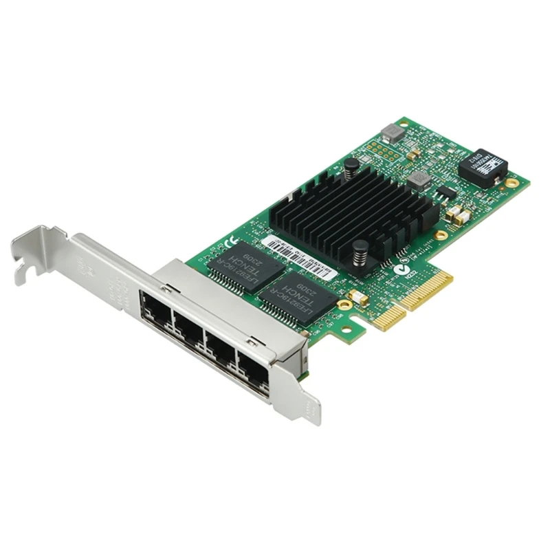 

F3MA 4 Port Nic PCI Gigabit Ethernet Card for I350-T4 1000Mbps 4 x RJ45 Ports Desktop Card Adapter