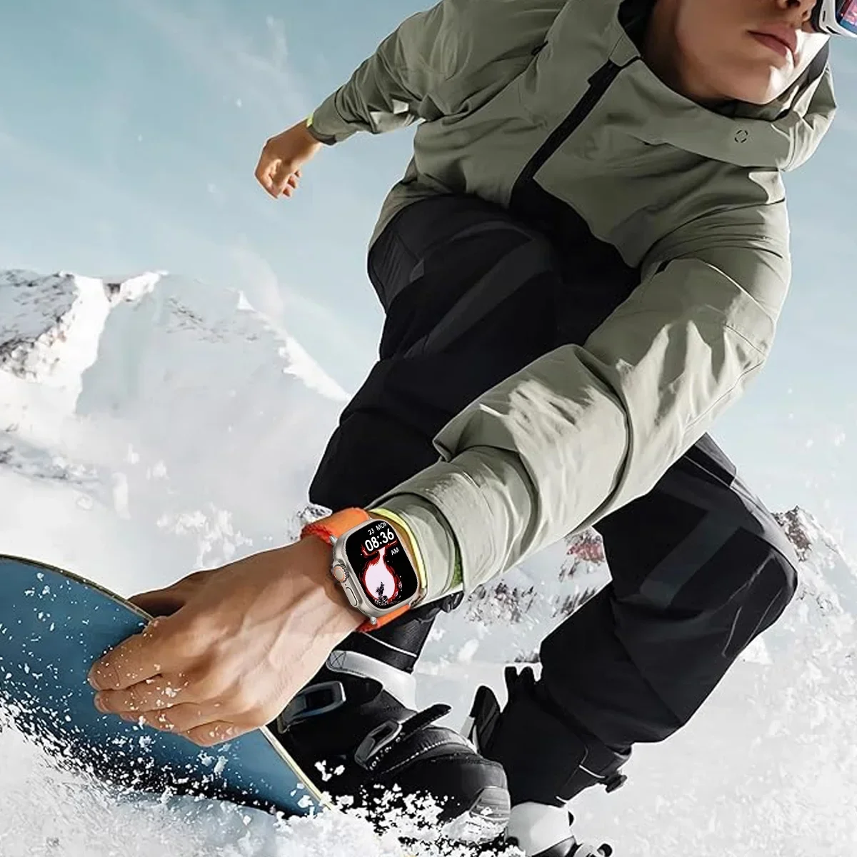 Фото Нейлоновый альпийский ремешок для Apple Watch Band 46 мм 49 мм 45 мм 44 мм 42 мм Браслет на запястье для IWatch Ultra 2 Series 10 9 7 8 6 5 4 Correa №4