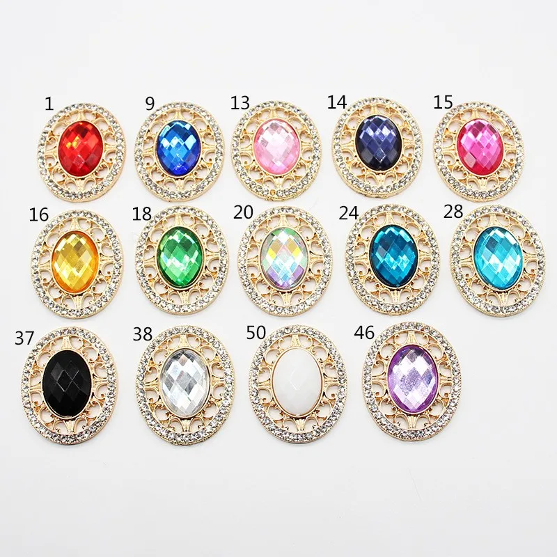 Блестящие плоские овальные пуговицы из сплава, 10 шт., 26*33 мм, «сделай сам», романтичное украшение для свадебного платья, поделки