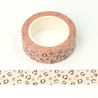 2022 new 10pcslot 15mm10m decorative pink leopard print washi tape scrapbooking masking tape office supply mask washi tape