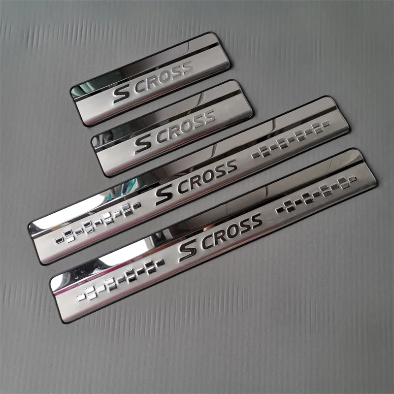 For Suzuki SX4 S-Cross S Cross 2014-2020 stainless steel Door sill scuff plates protector guard stickers Car Styling Accessories