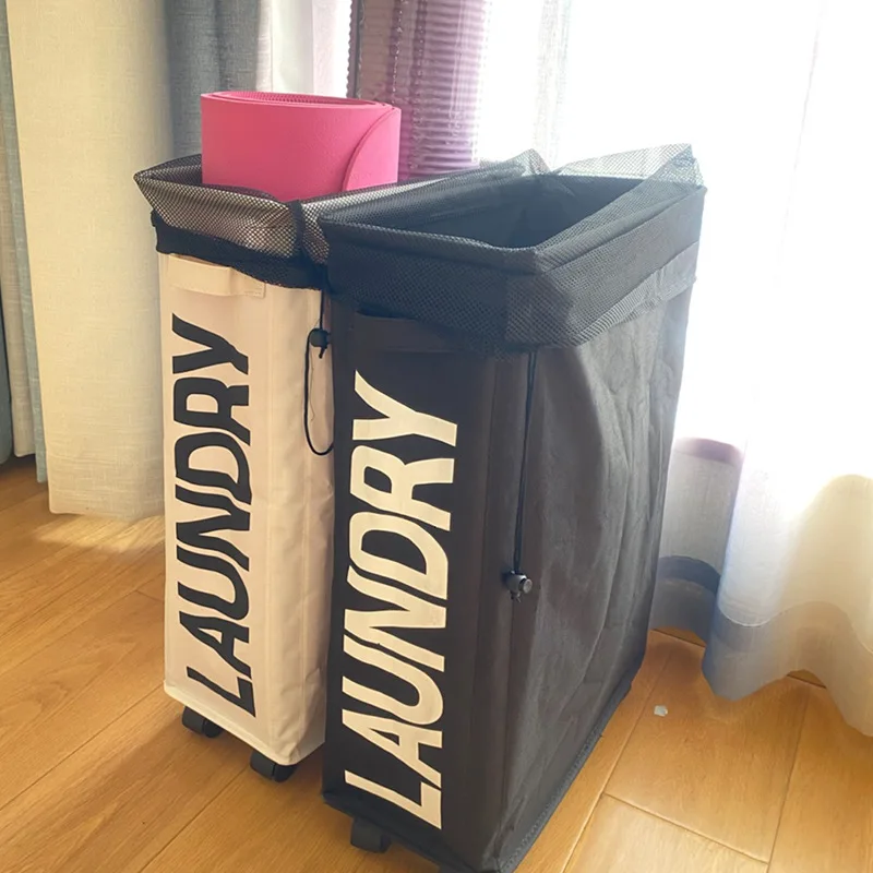 

Домашняя корзина для хранения для коврика для йоги, игрушек для стирки, водонепроницаемый контейнер из ткани Оксфорд с колесами, складной органайзер для хранения