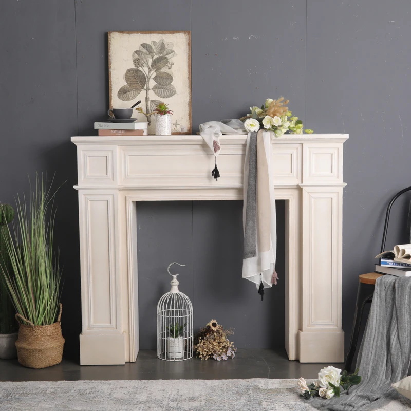 Скандинавская деревянная витрина винтажный белый современный шкаф для