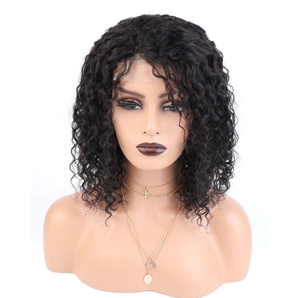 Lace Frontal Wig Water Wave Human Hair Wigs Virgin Brazilian Hair Curly Deep Wave Wig Pre Plucked Transparent Lace Closure Wig